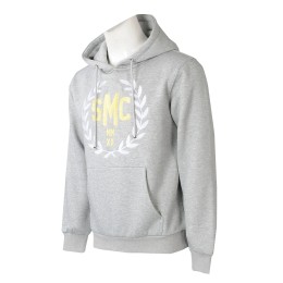 Z541  Design back large logo sweater, custom-made men's sweater, silk-printed gold and white logo, gray sweater supplier Sweater Design Center Z541  Design back large logo sweater, custom-made men's sweater, silk-printed gold and white logo, gray sweater supplier Sweater Design Center